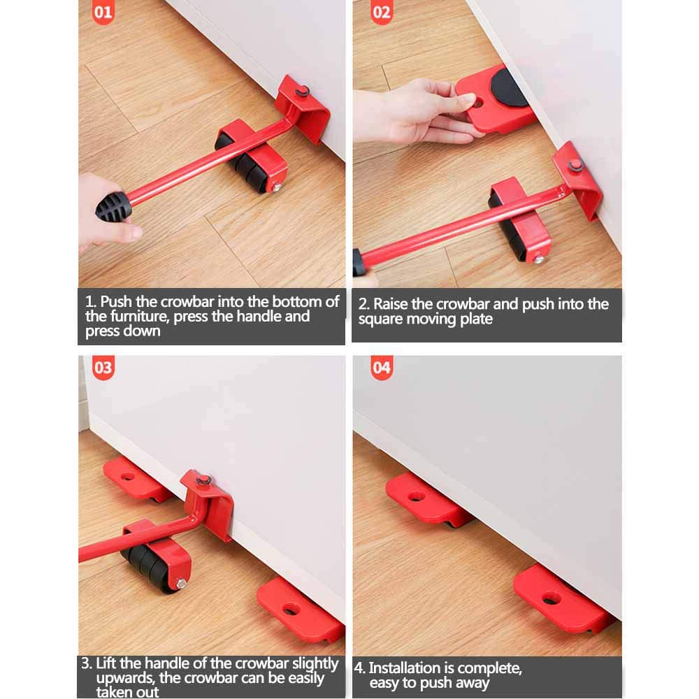 Furniture Lifter -Furniture Lifter Mover Tool Set Heavy Duty Furniture Shifting Lifting Moving Tool with Wheel Pads - CL-NE-861